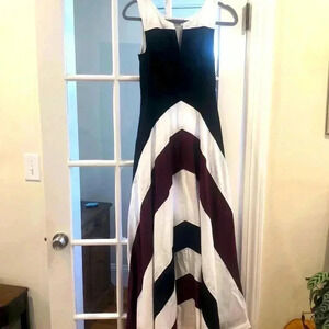 eShakti sleeveless white/black/maroon maxi dress.